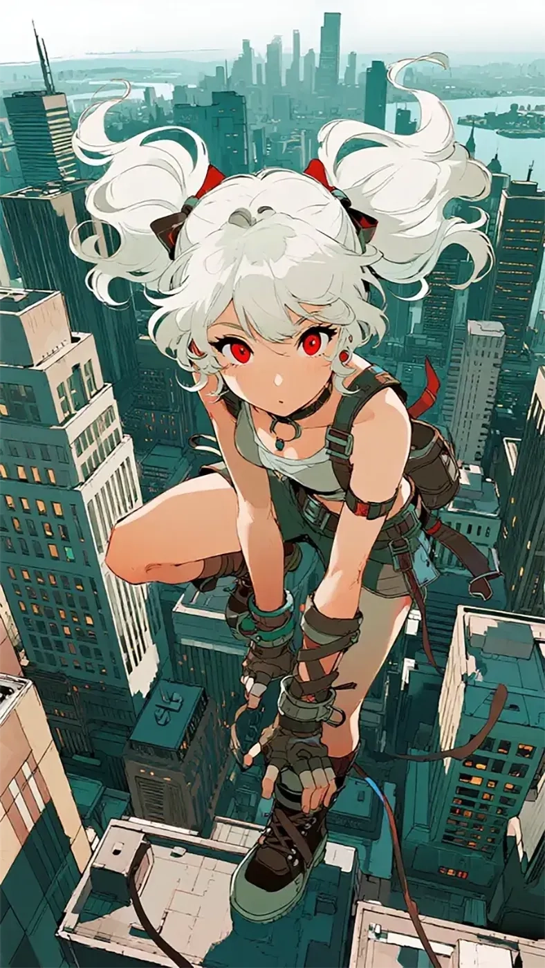 楼顶上的女孩手机高清静态壁纸#20250730140941