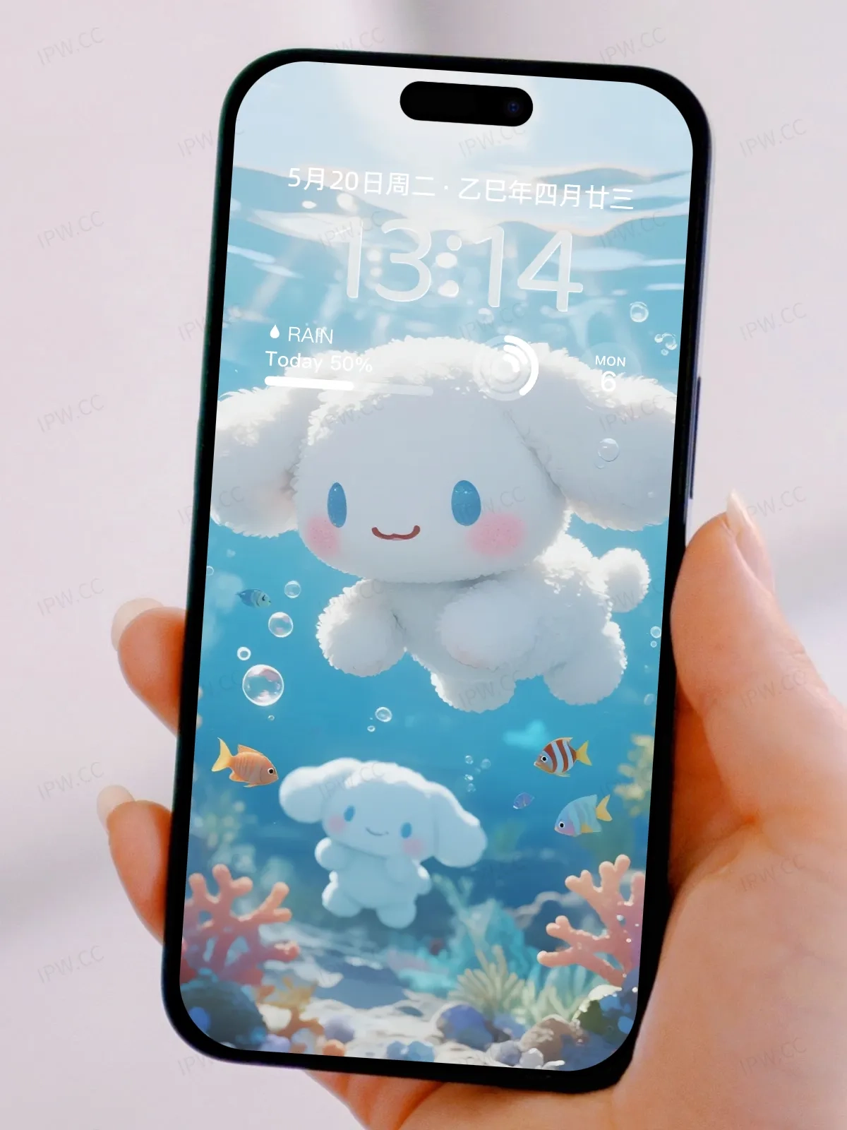 小白狗潜水手机高清静态壁纸#20250728173252 ecfa0e7bfb73100