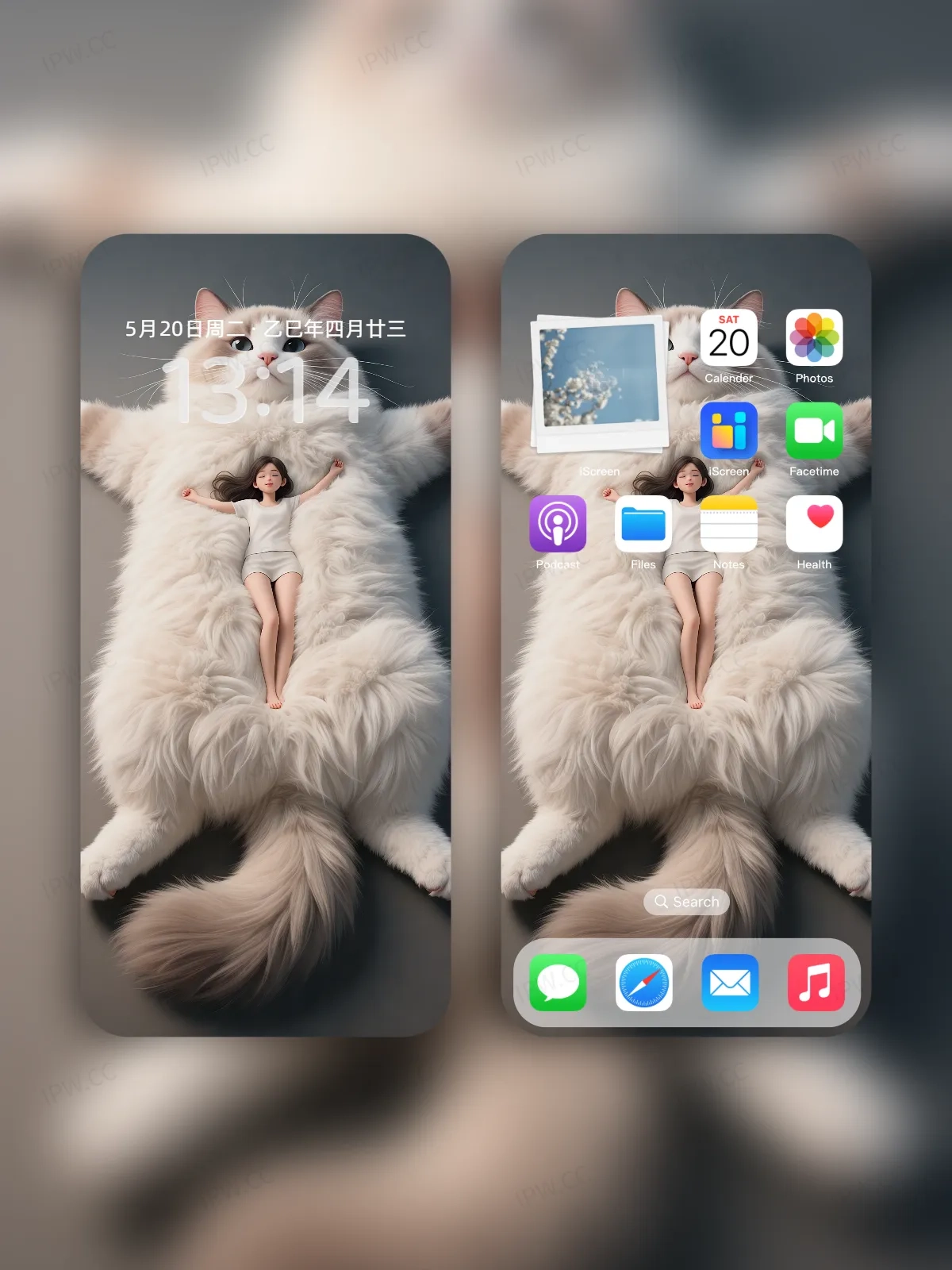 女孩躺在猫身上手机高清静态壁纸#20250728163815 f5303a9749d86a1