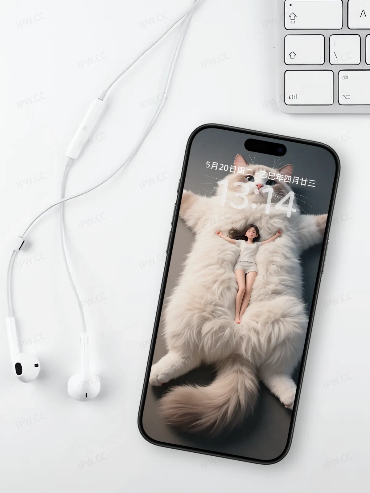 女孩躺在猫身上手机高清静态壁纸#20250728163815 f820750138f2abf