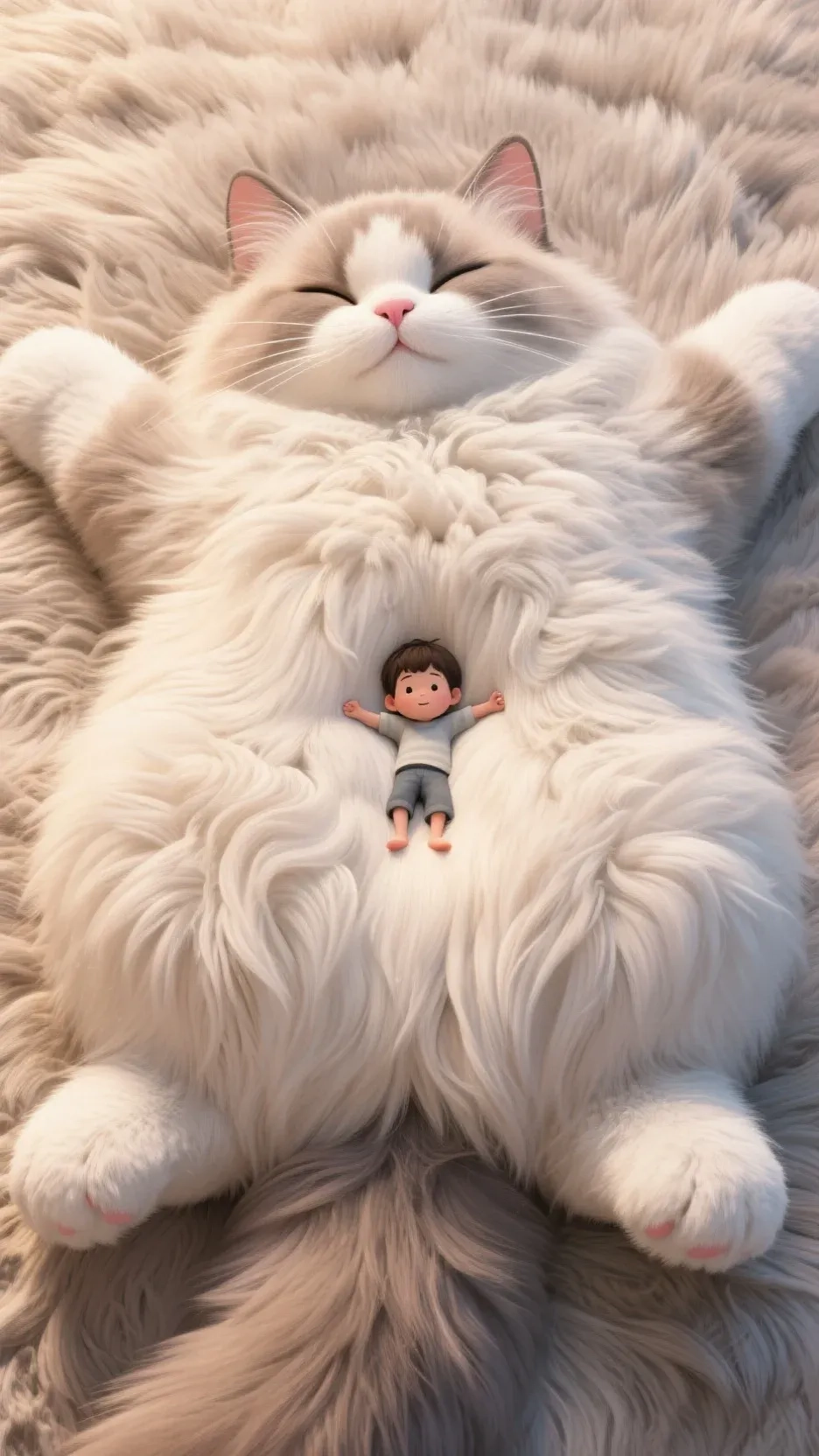 男孩躺在猫身上手机高清静态壁纸#20250728165531