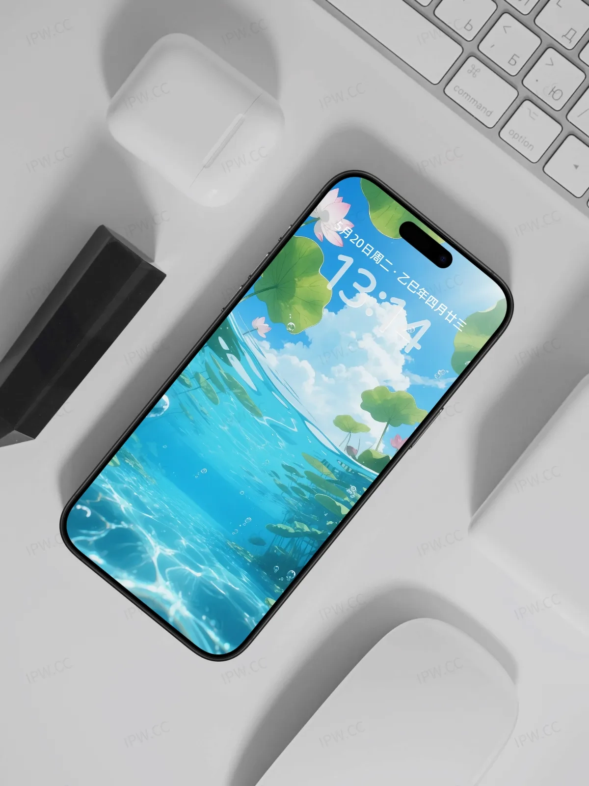 荷塘水中手机高清静态壁纸#20250801230508 04e52094cdd51f4