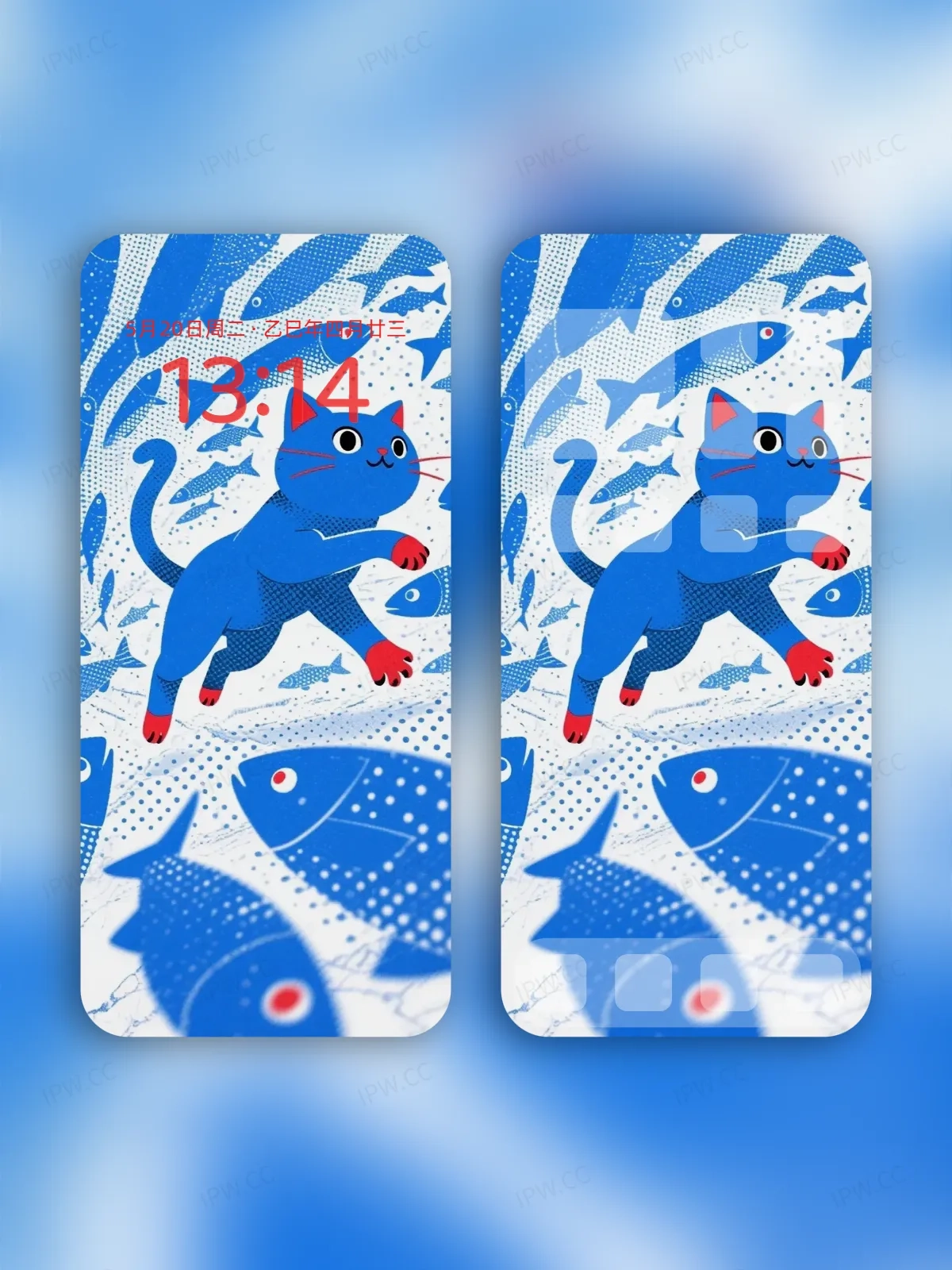 猫咪与鱼手机高清静态壁纸#20250730144030 0b6e7567a18c66f