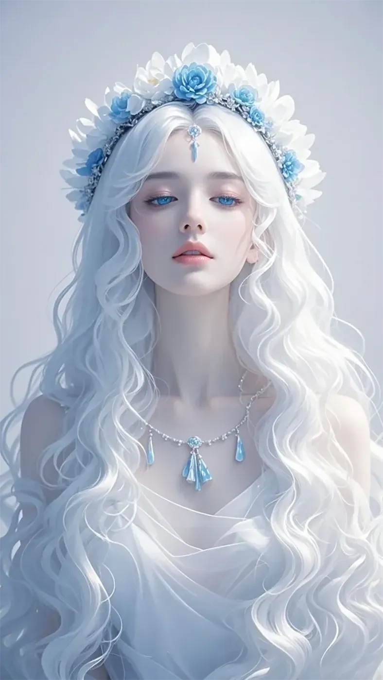 银发美女手机高清静态壁纸#20250801230312