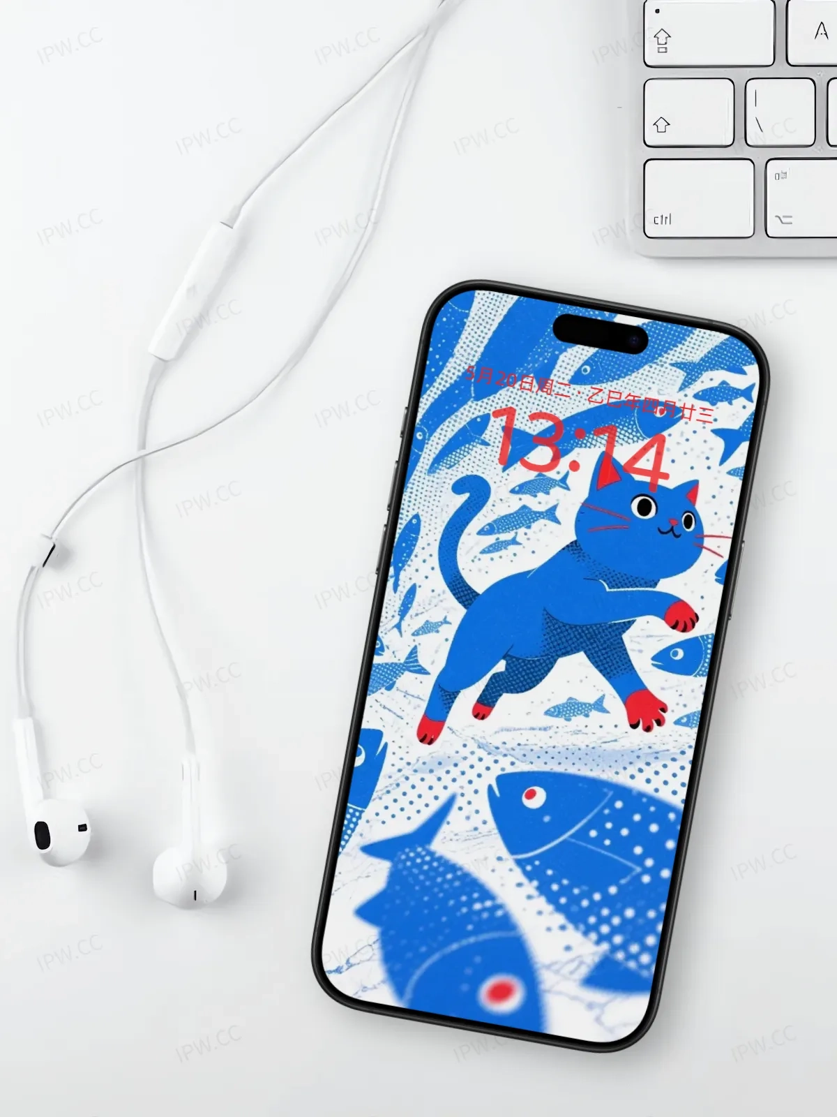 猫咪与鱼手机高清静态壁纸#20250730144030 12663cee97ad422