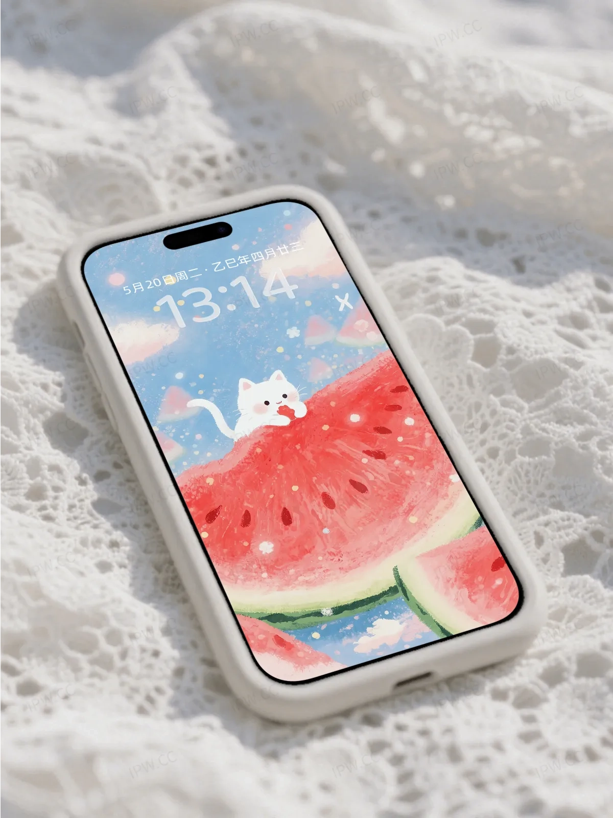 猫咪吃西瓜手机高清静态壁纸#20250801230828 142d337e0ae8797