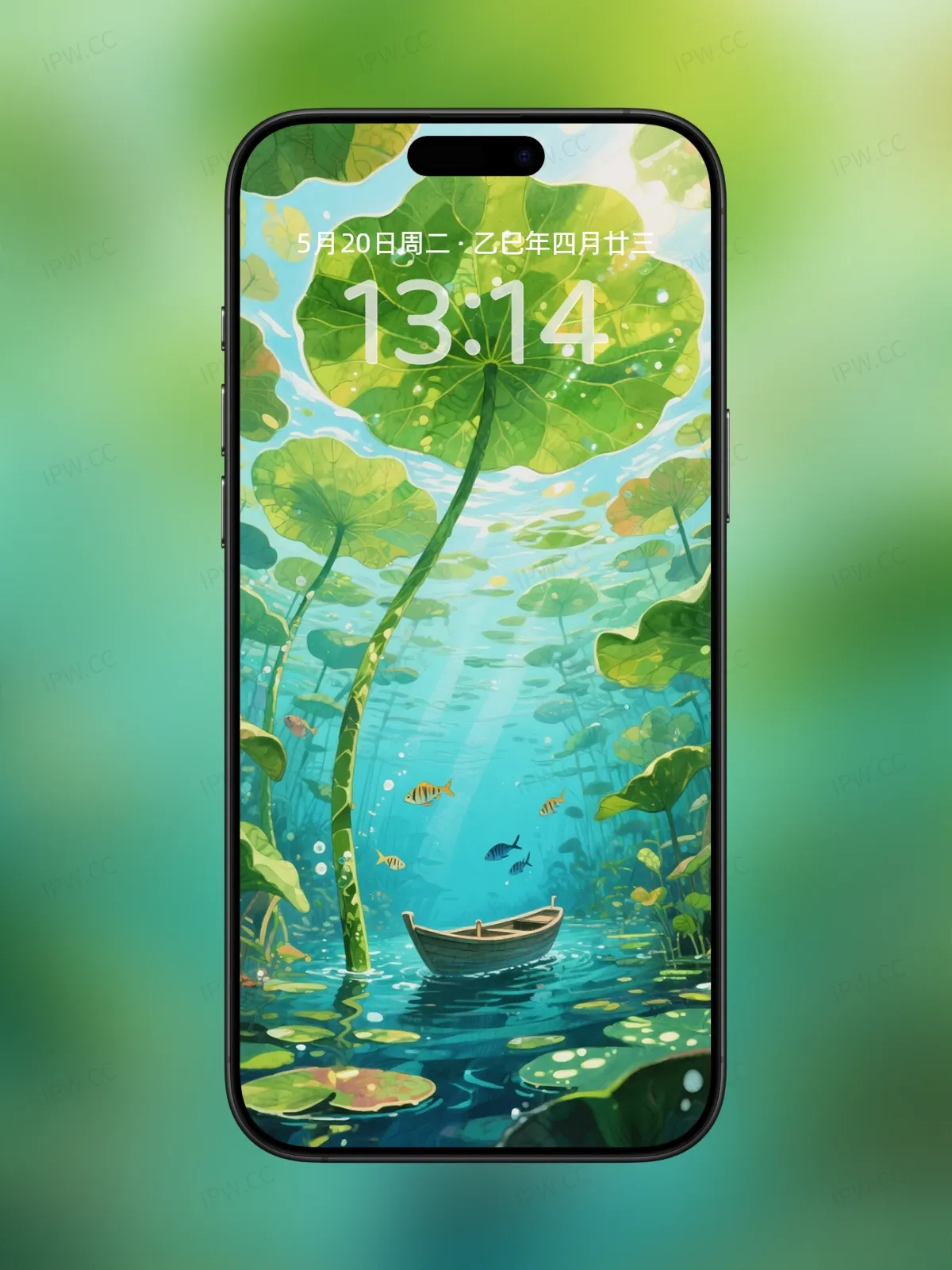 荷下泛舟手机高清静态壁纸#20250730142950 163699f964794be