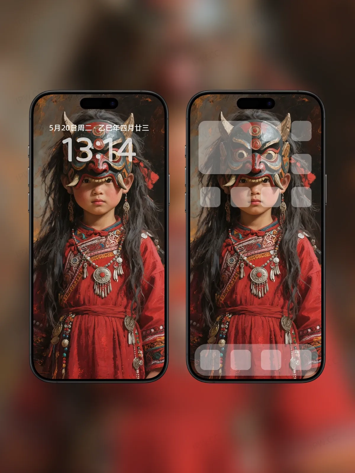 少数民族面具女孩手机高清静态壁纸#20250801230332 20b3ca8d26de1e1