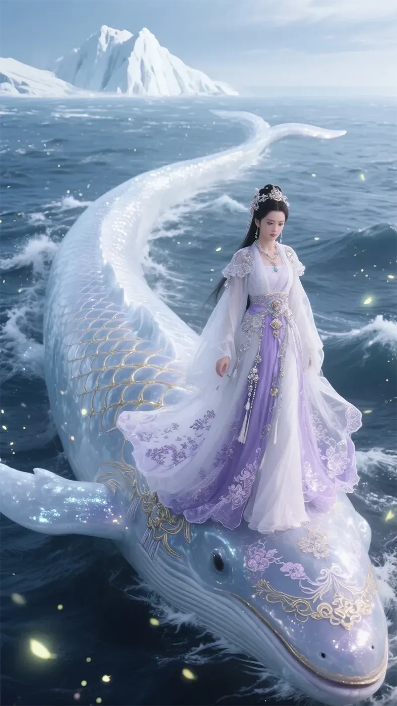 美女站在鲤鱼头上手机高清静态壁纸#20250801230422