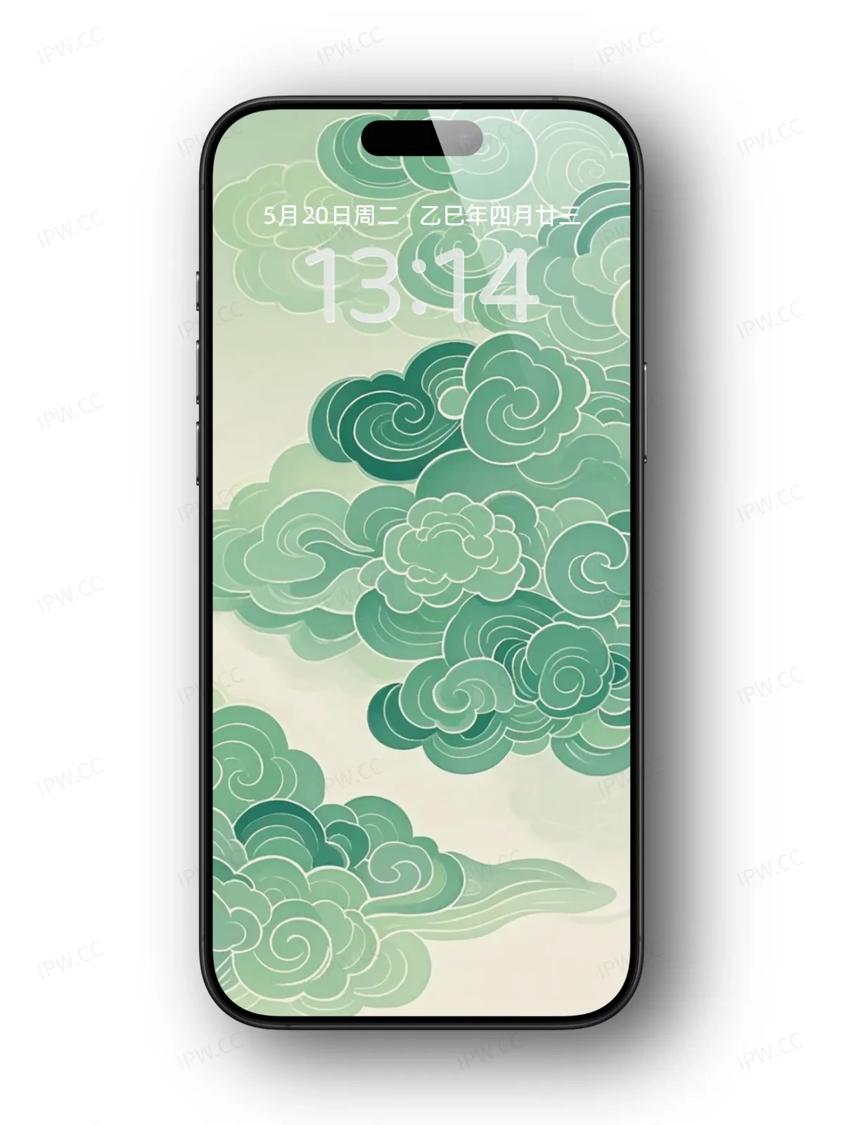 绿色祥云手机高清静态壁纸#20250730145225 2eeb3bcc62a4b7e
