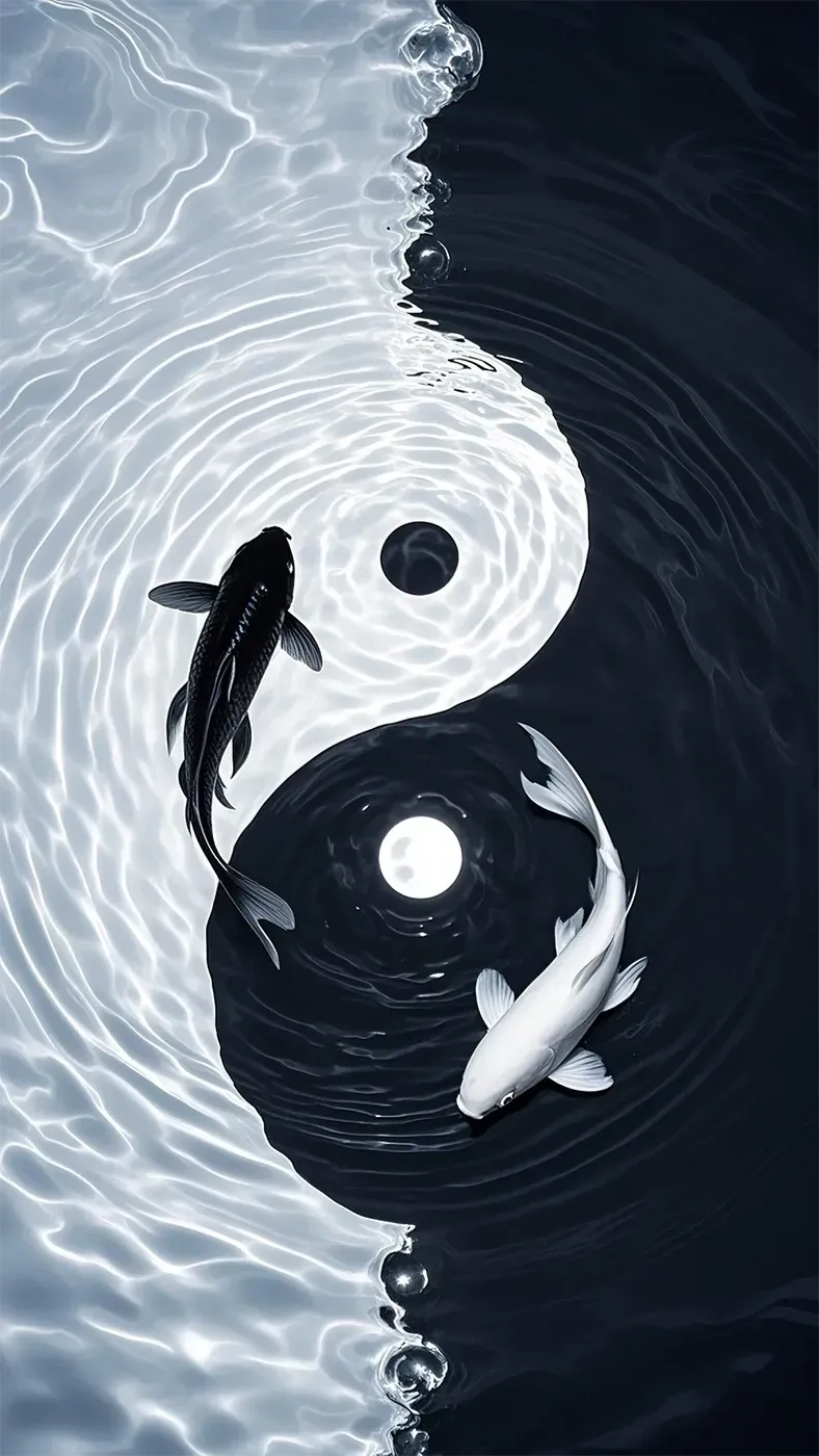 鲤鱼阴阳太极手机高清静态壁纸#20250801230546