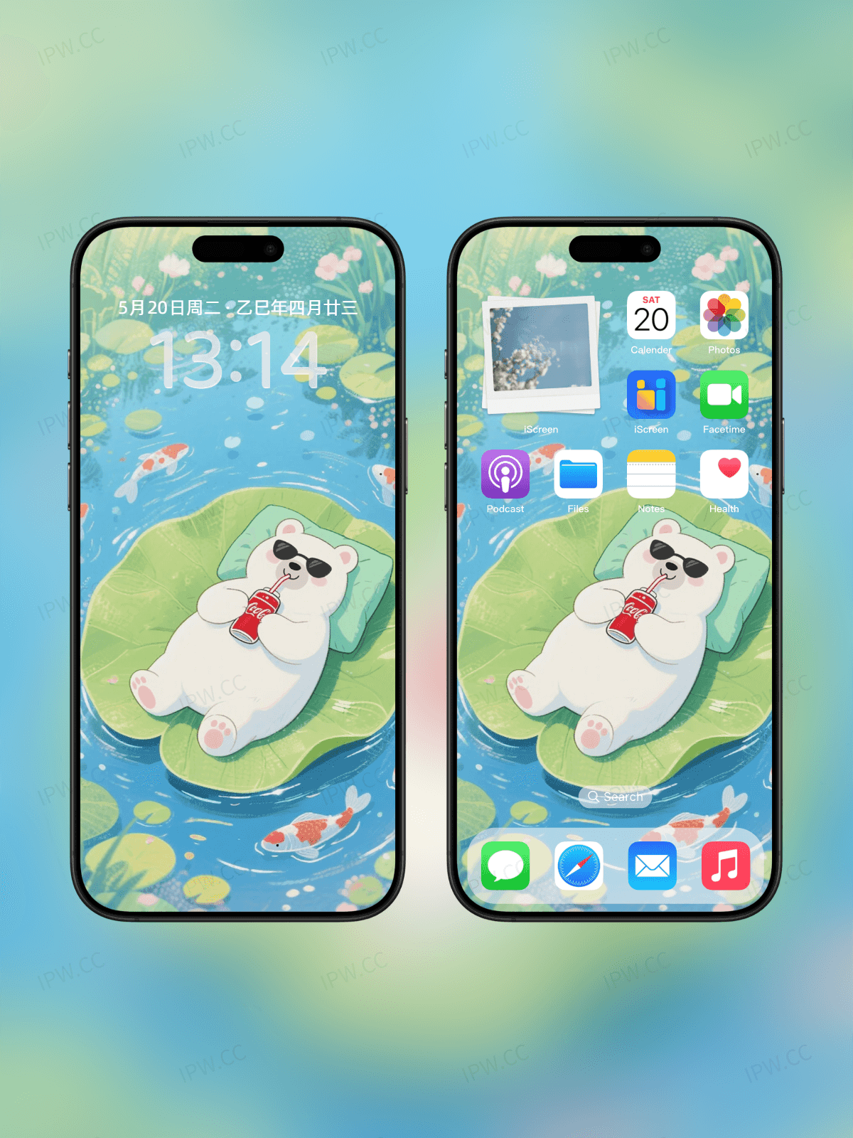 荷叶上熊手机高清静态壁纸#20250730145119 32f16fb2afaa54e