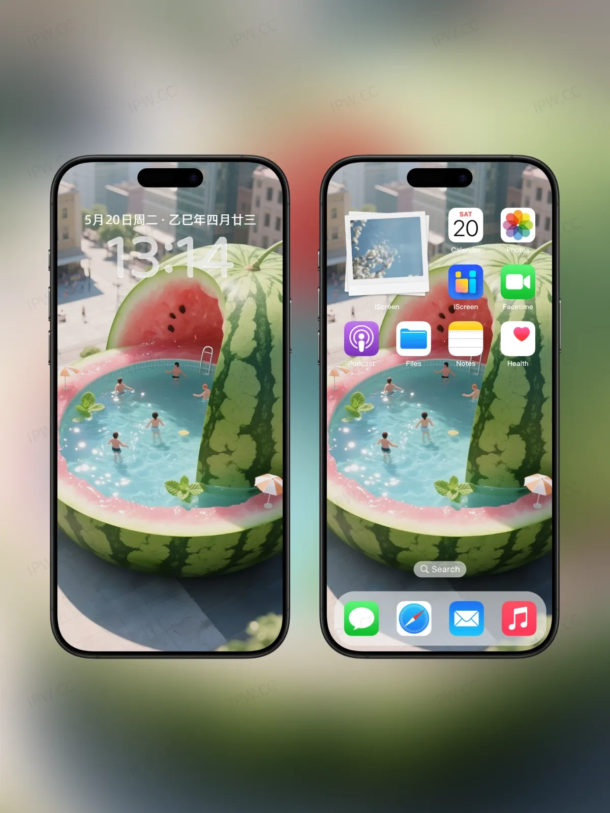 夏日西瓜泳池手机高清静态壁纸#20250730142530 3ba9e4e69623d1c