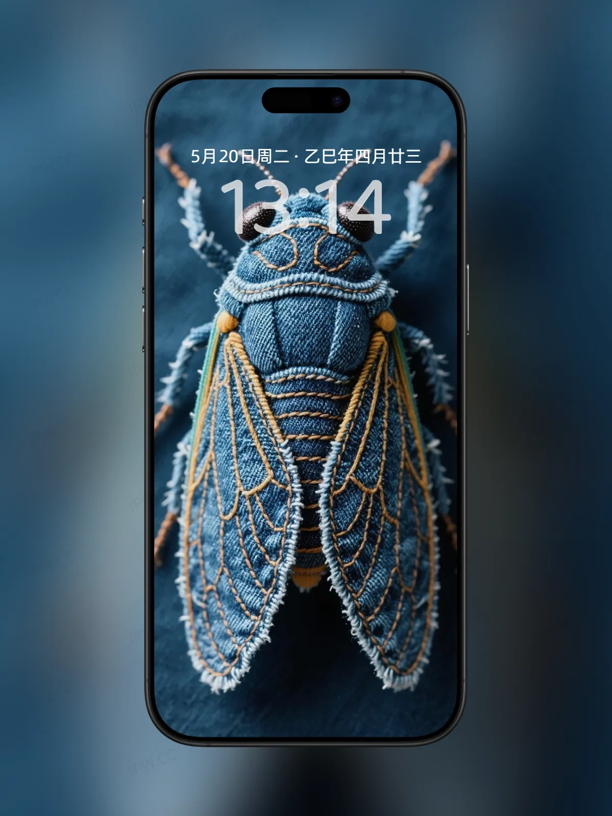 牛仔布材质蝉手机高清静态壁纸#20250730145031 46a6f2ab096b5b5