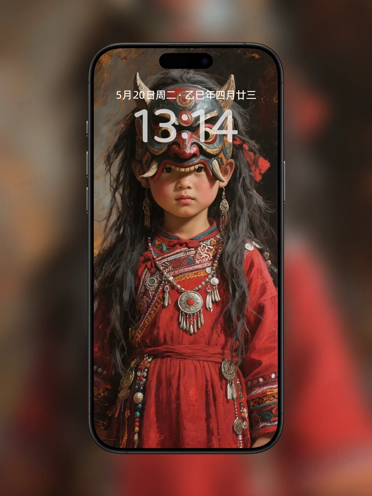 少数民族面具女孩手机高清静态壁纸#20250801230332 48c09ae12b9423f
