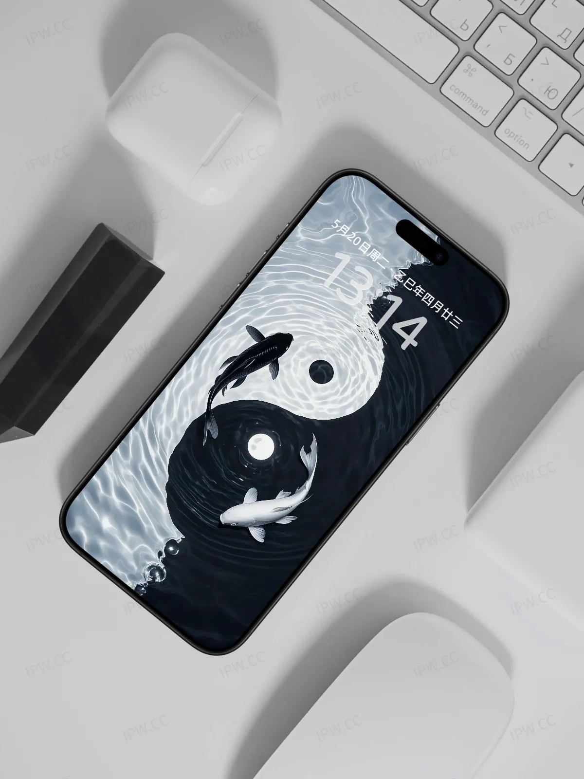 鲤鱼阴阳太极手机高清静态壁纸#20250801230546 5f47ed670a7ed82