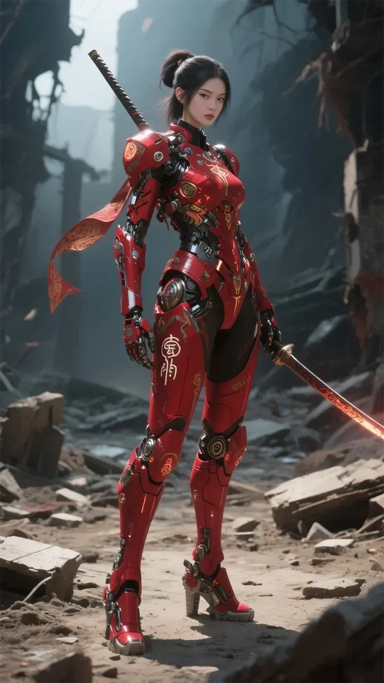 机械女武士手机高清静态壁纸#20250801231423