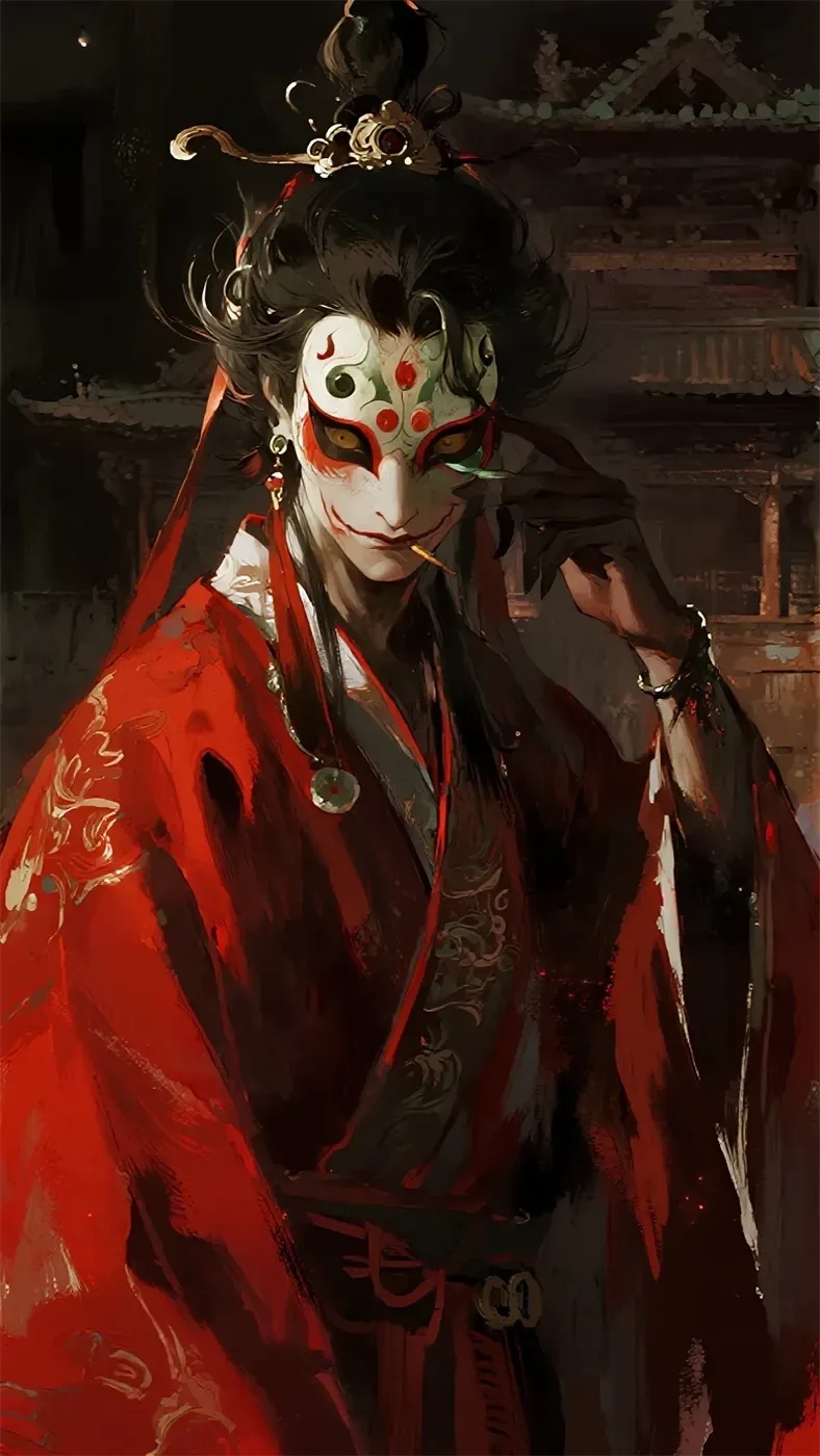 红衣面具人手机高清静态壁纸#20250801225920