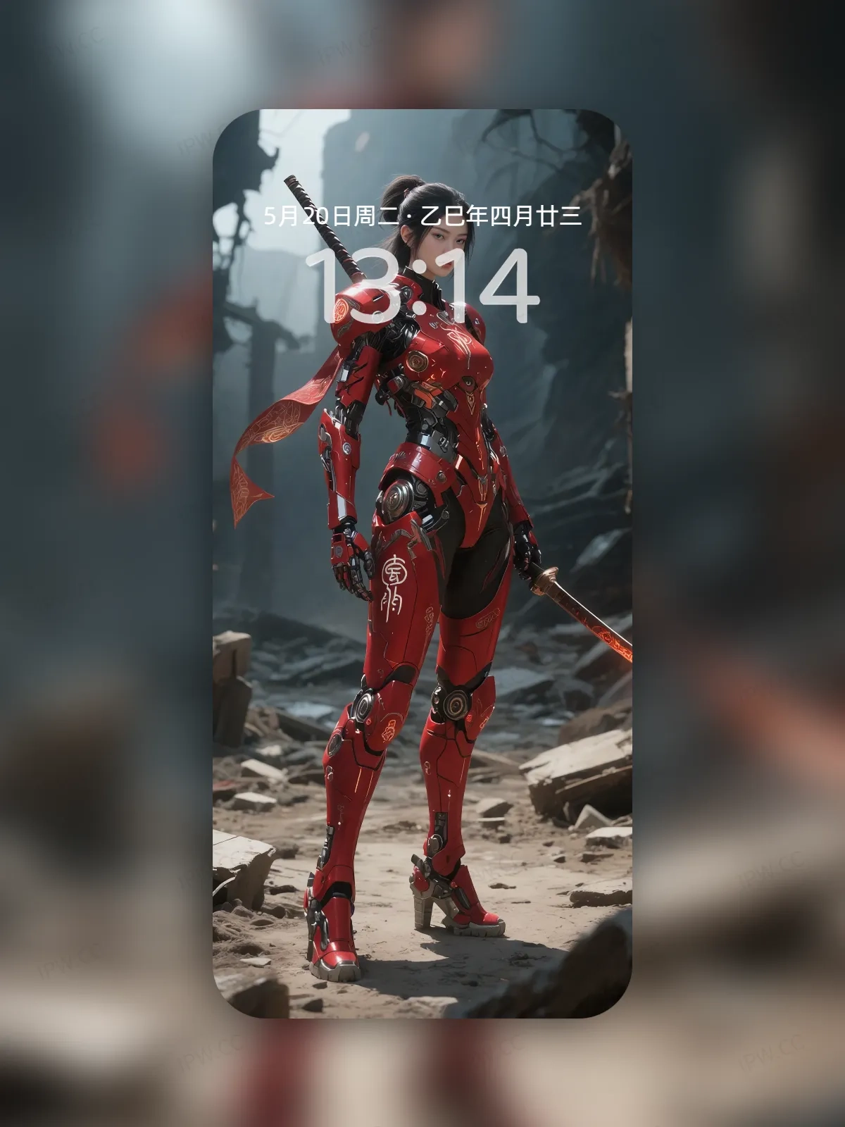 机械女武士手机高清静态壁纸#20250801231423 8503cb3a73301c4