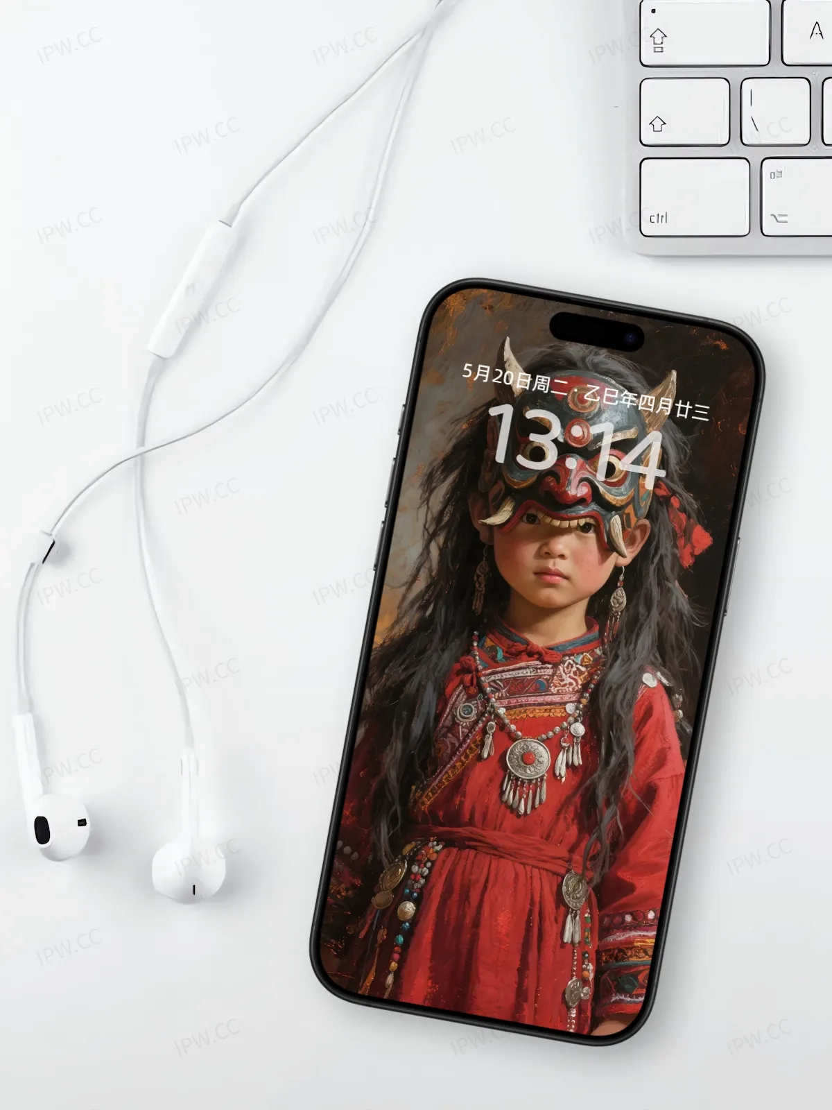 少数民族面具女孩手机高清静态壁纸#20250801230332 8da1a855f8b4be3