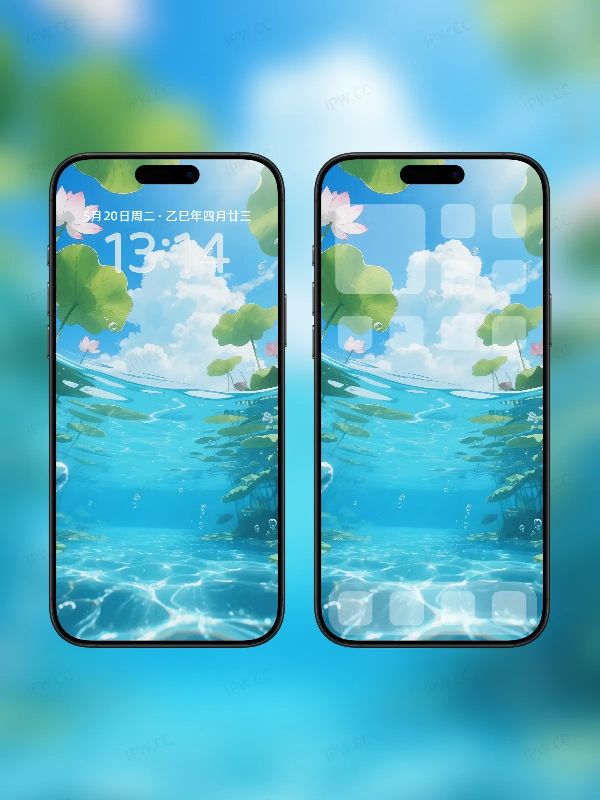 荷塘水中手机高清静态壁纸#20250801230508 8e483f6144be0e3