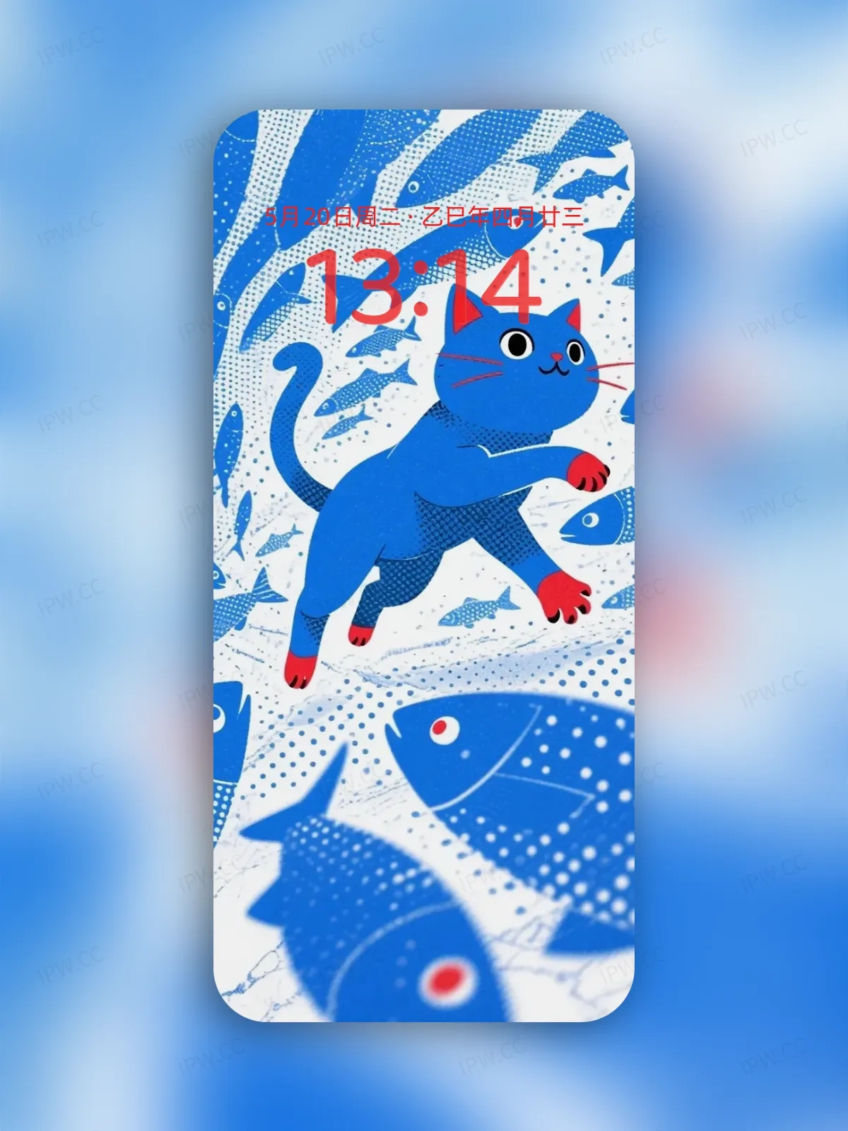 猫咪与鱼手机高清静态壁纸#20250730144030 9910ef577d28cca