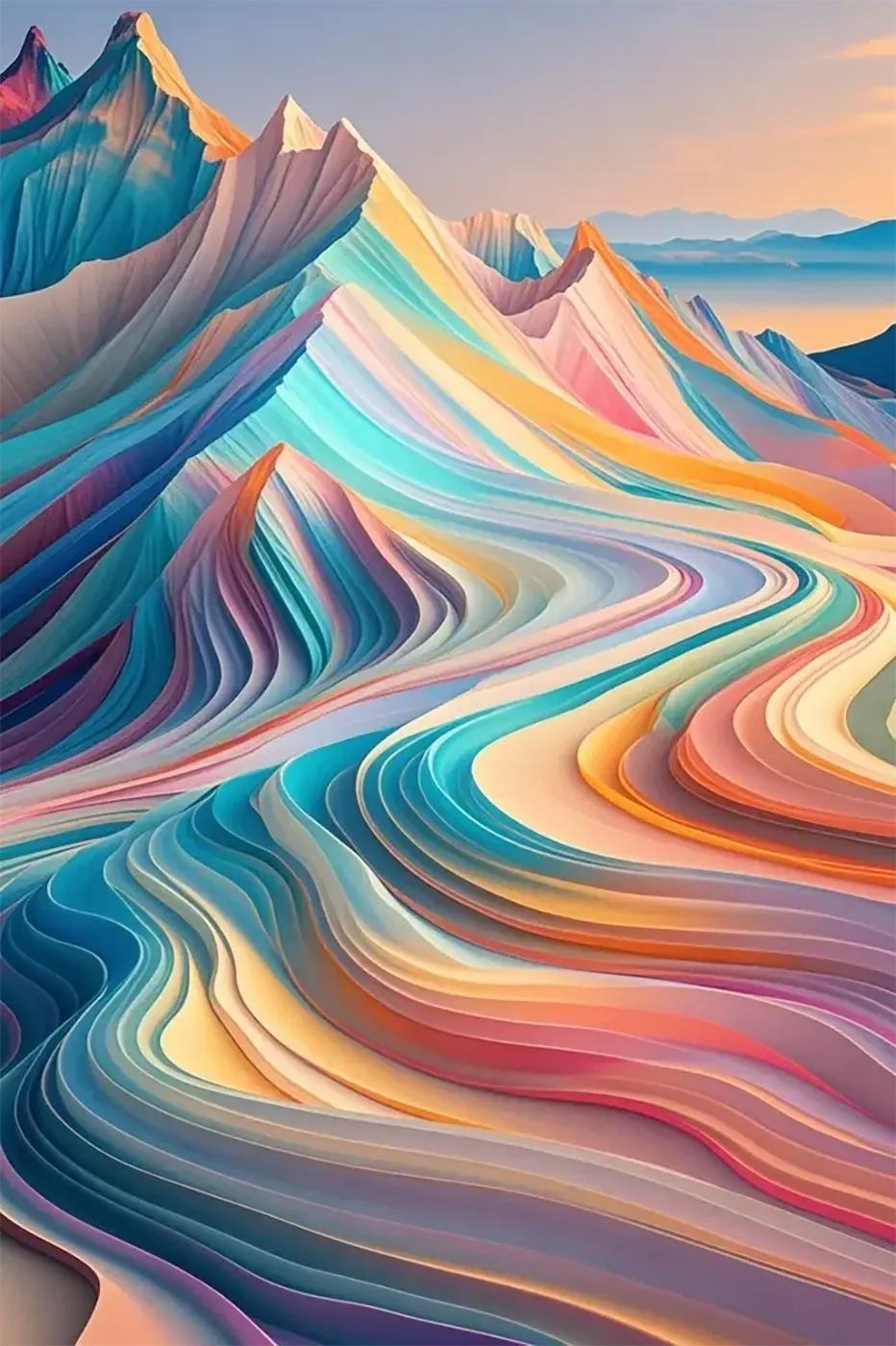 五彩山川手机高清静态壁纸#20250801230710