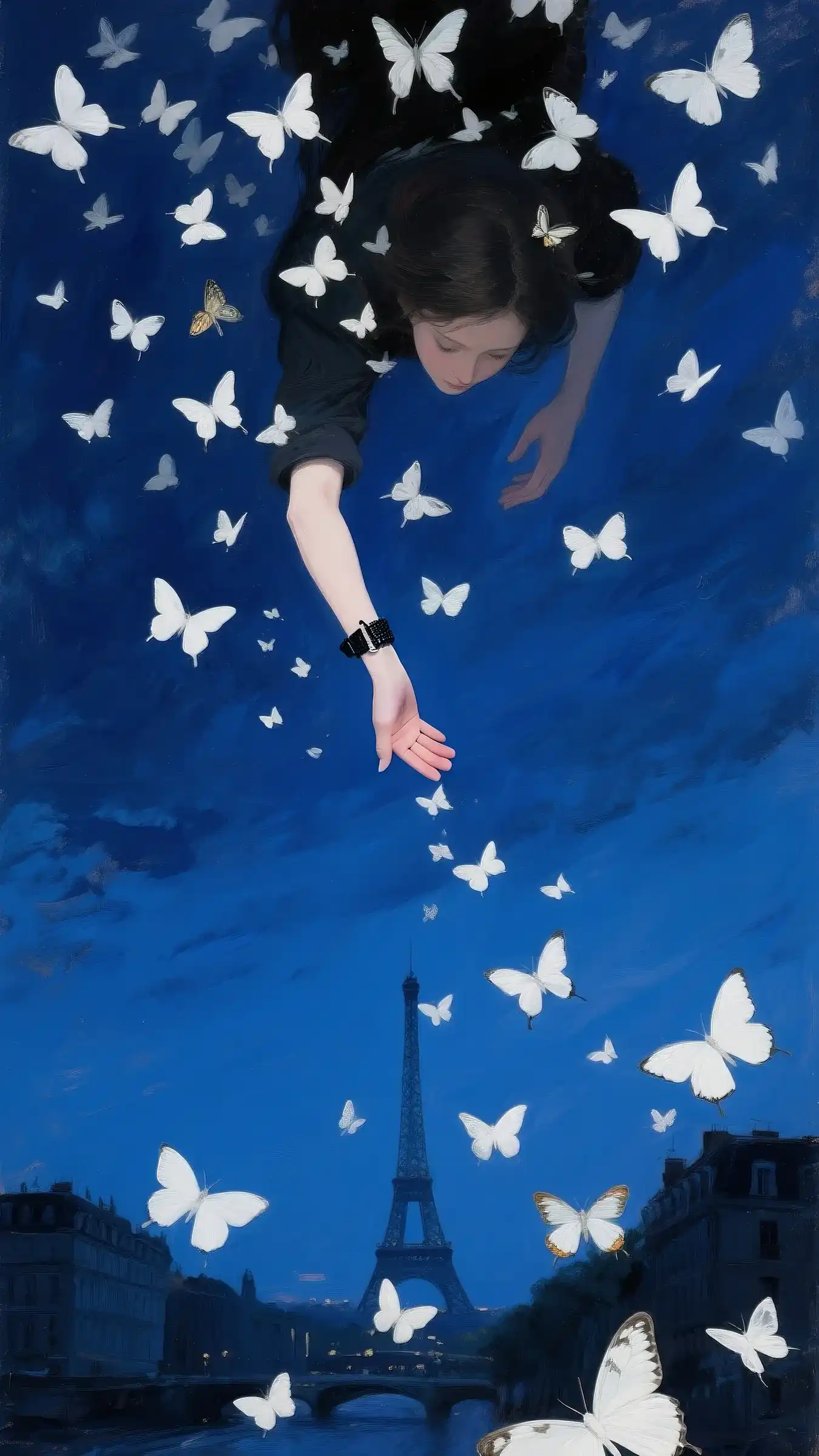 深夜巴黎超现实浮游人像手机高清静态壁纸#20250810145616
