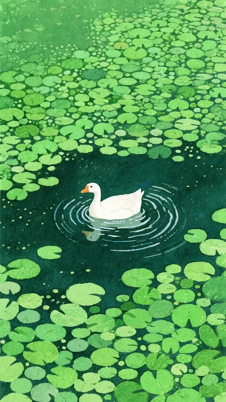 绿水白鸭手机高清静态壁纸#20250801231642