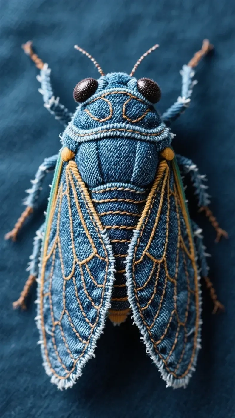 牛仔布材质蝉手机高清静态壁纸#20250730145031