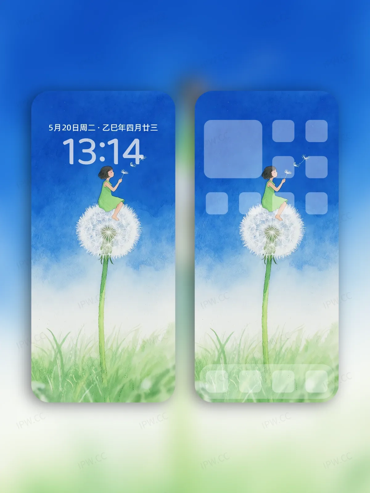 蒲公英女孩手机高清静态壁纸#20250801230250 a7d2ffc16a33120