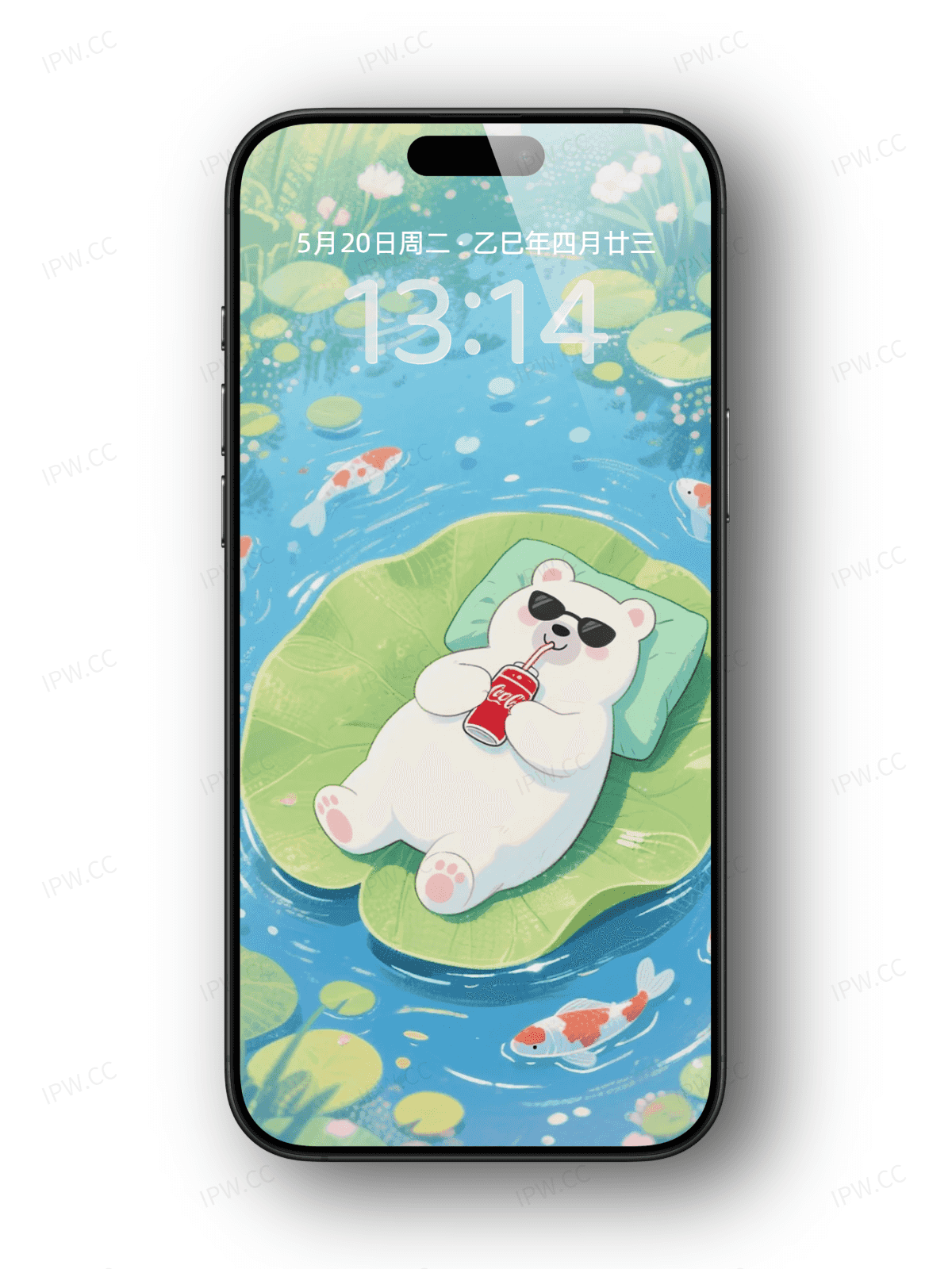 荷叶上熊手机高清静态壁纸#20250730145119 b10e45e6b1df7a5