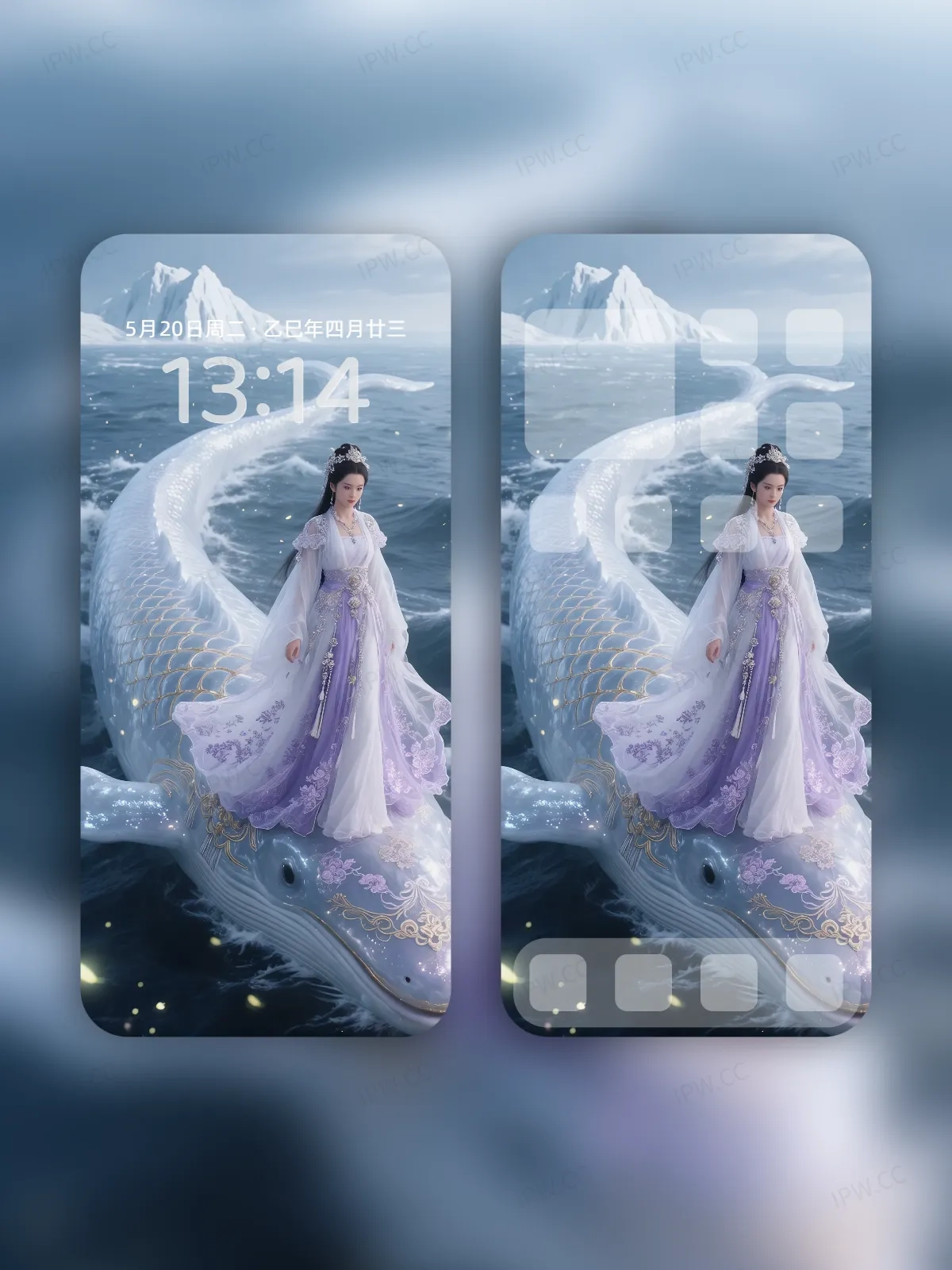 美女站在鲤鱼头上手机高清静态壁纸#20250801230422 becb9427e2482d5