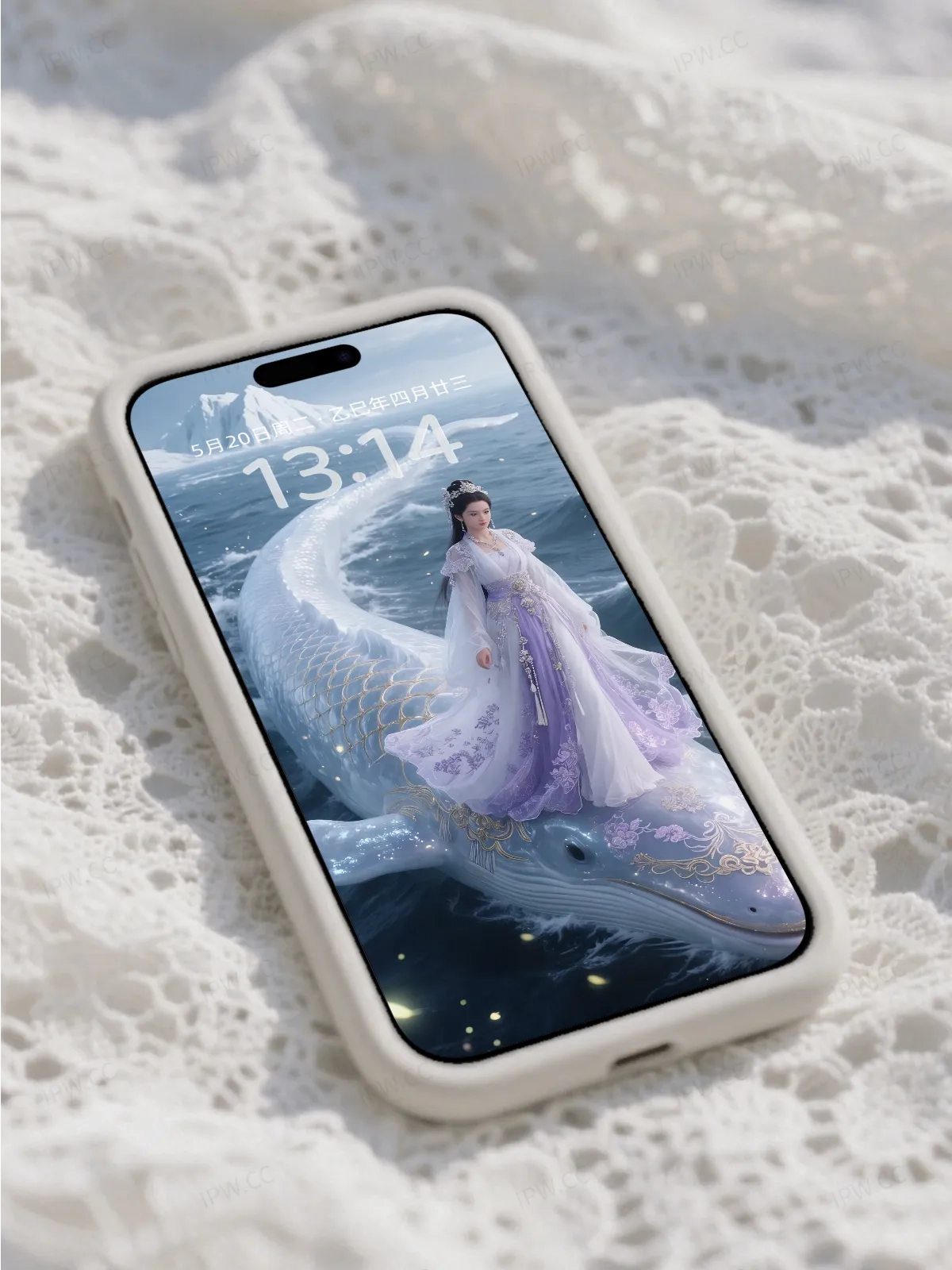 美女站在鲤鱼头上手机高清静态壁纸#20250801230422 d3f3d2c18cb00b6