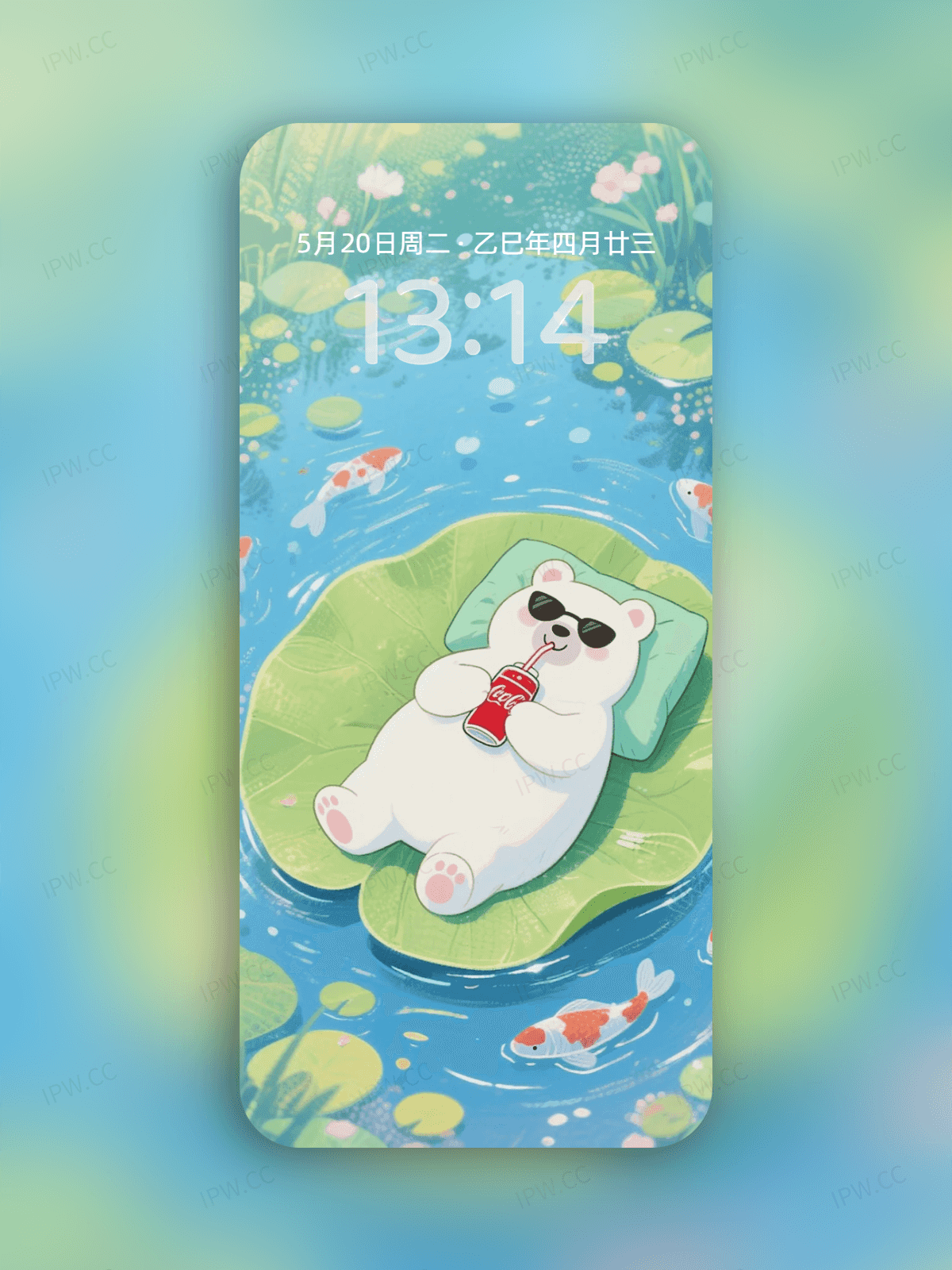 荷叶上熊手机高清静态壁纸#20250730145119 d6bac2e9cbb6fb7