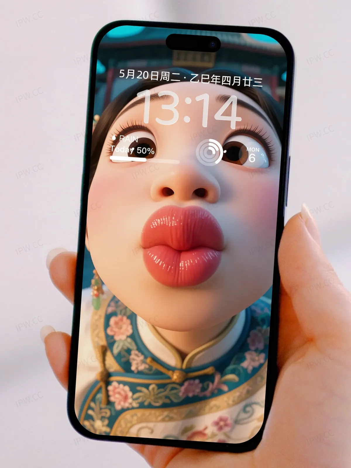 美女的香吻手机高清静态壁纸#20250801230816 df62bd45e532184