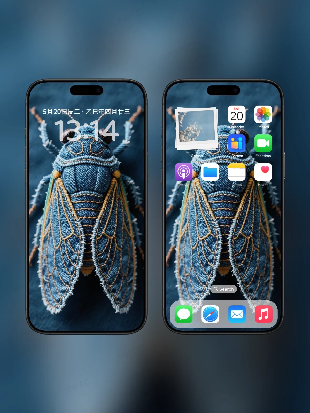 牛仔布材质蝉手机高清静态壁纸#20250730145031 e59eddf9694138a