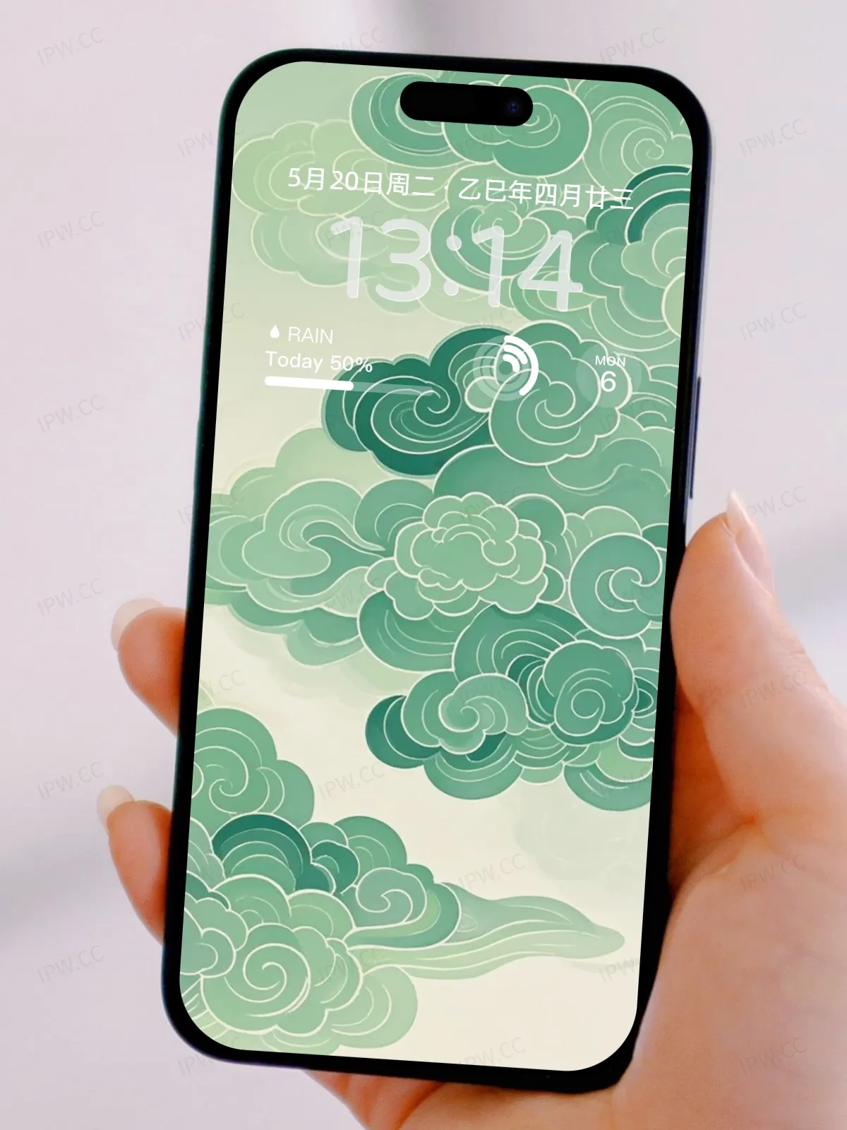 绿色祥云手机高清静态壁纸#20250730145225 e5dc1f1275dcddf