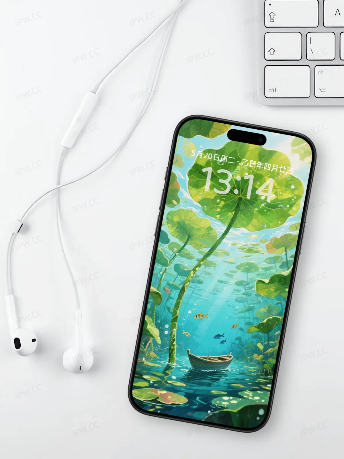 荷下泛舟手机高清静态壁纸#20250730142950 e6d00f8208b7a23