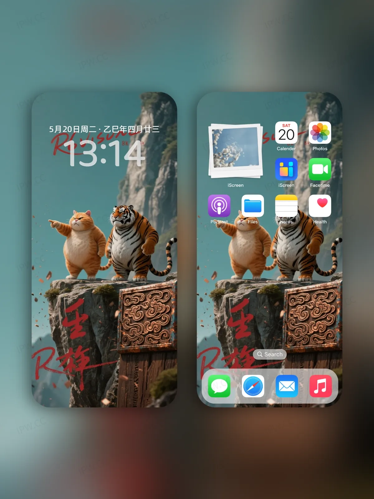 老虎与猫手机高清静态壁纸#20250730144049 e9b9678abadf11c