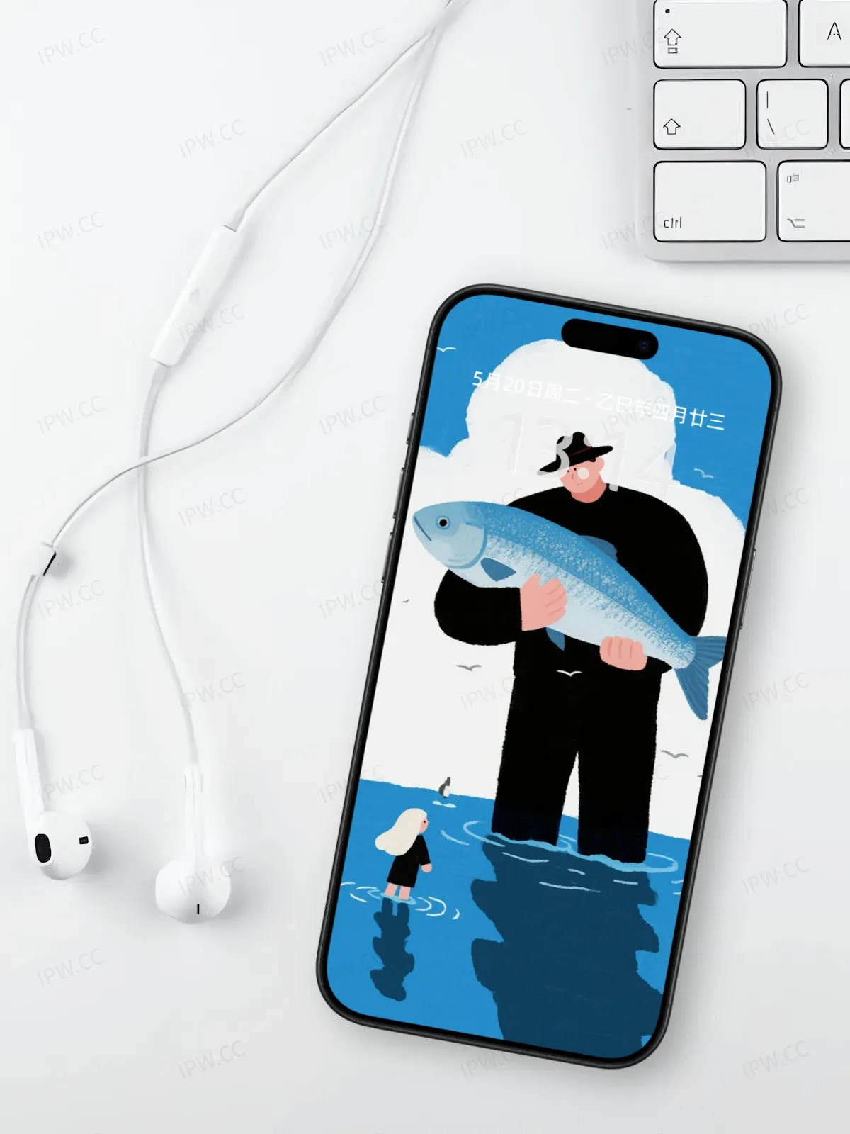 小女孩与父亲抓鱼手机高清静态壁纸#20250730143040 ea2db7becc9512e