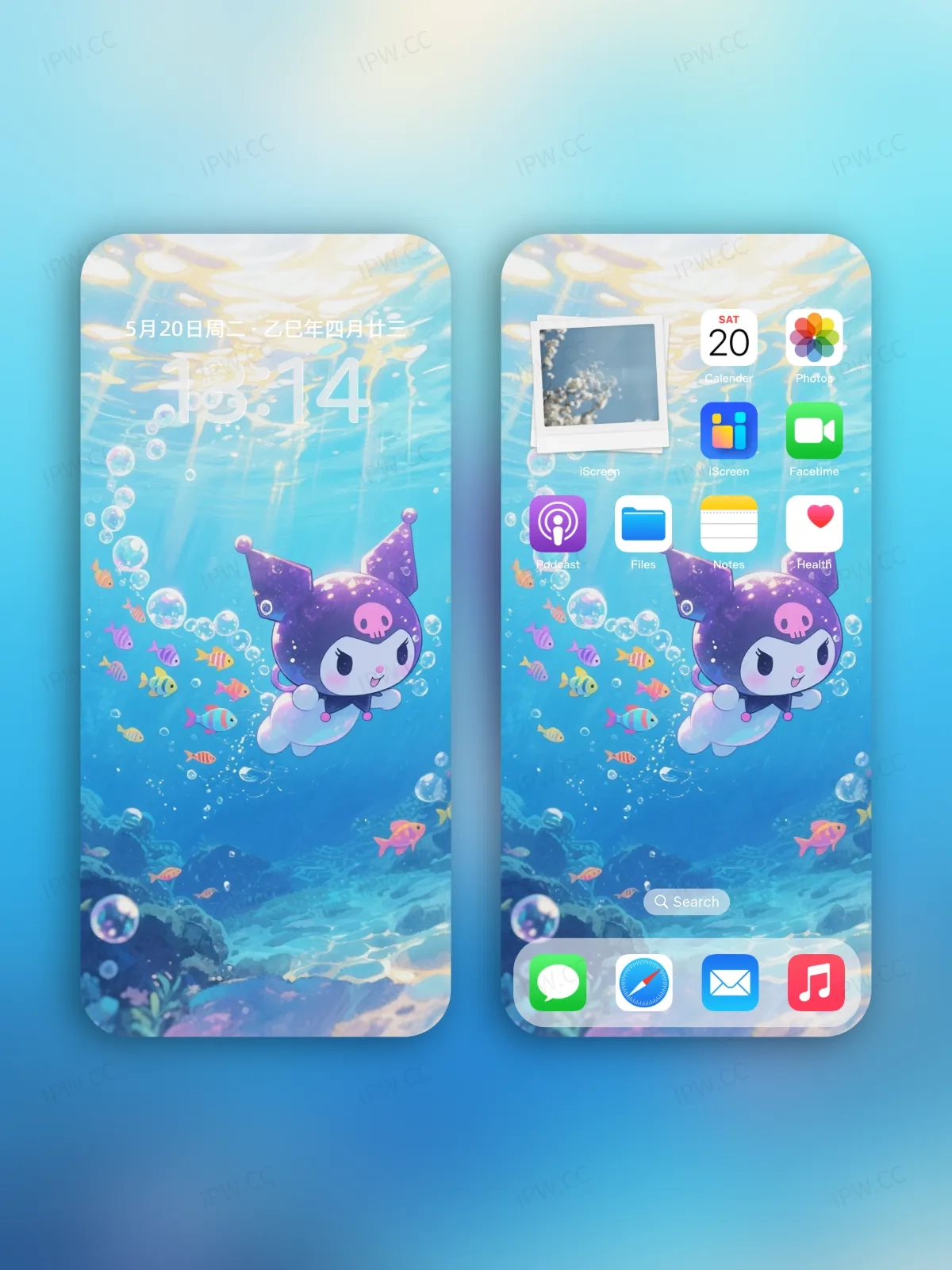 库洛米潜水手机高清静态壁纸#20250730142736 f68b55d6e80db49