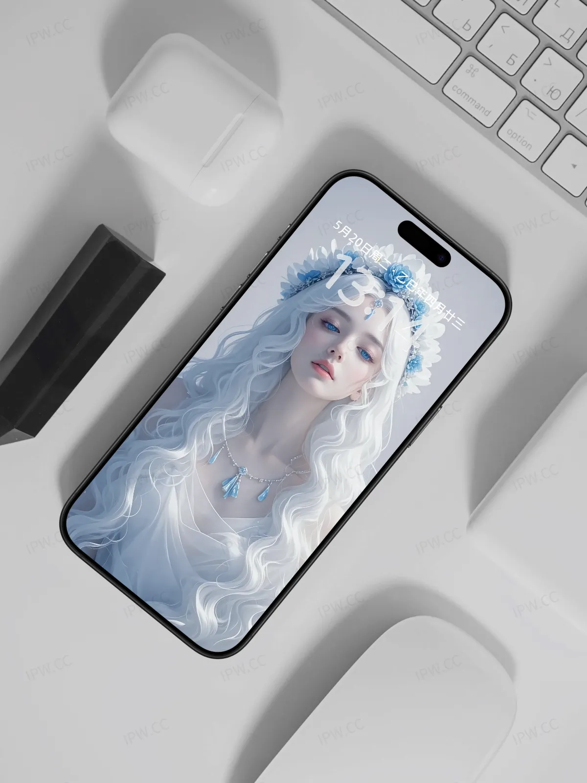 银发美女手机高清静态壁纸#20250801230312 f865a559bff25f9