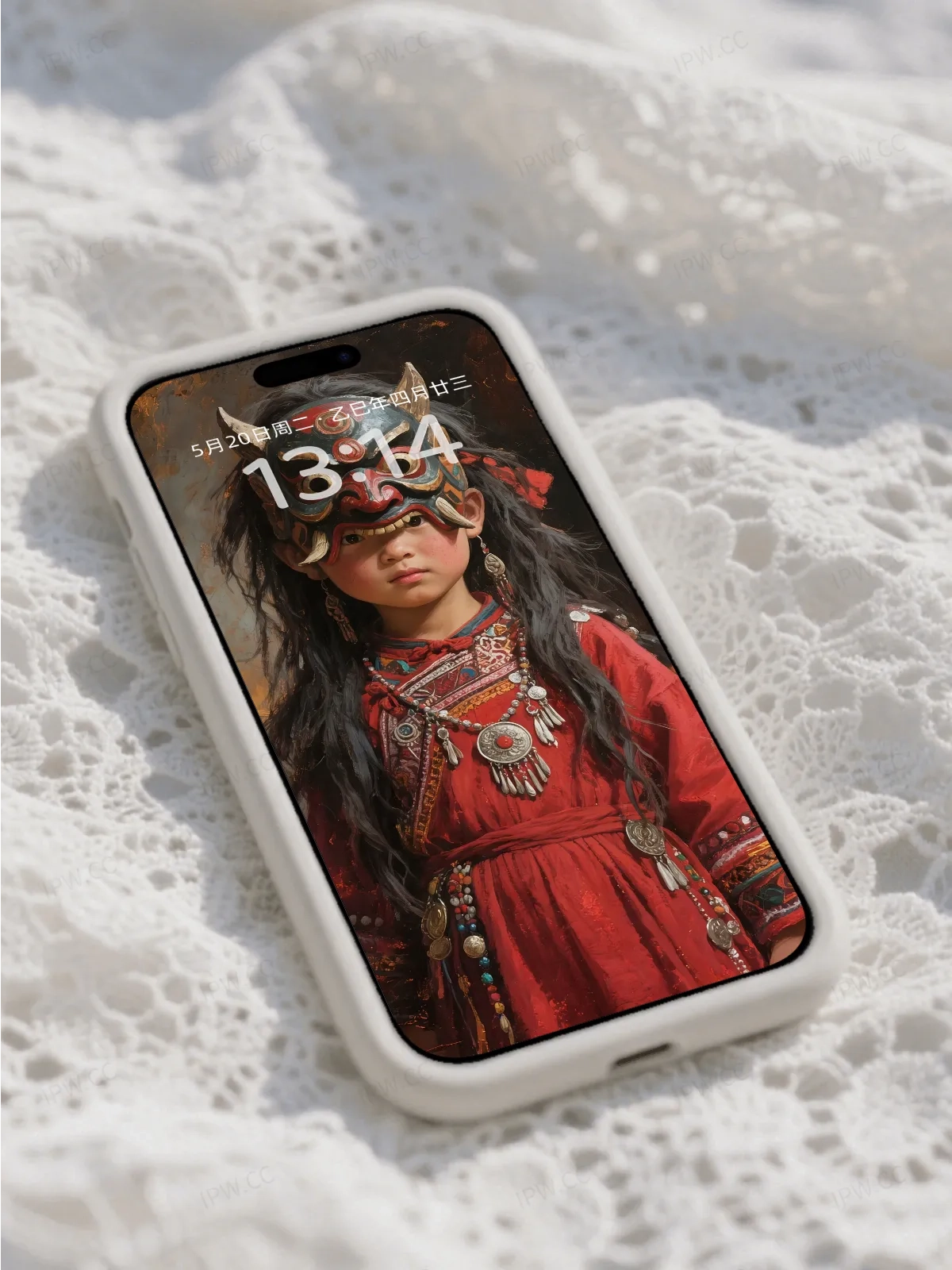 少数民族面具女孩手机高清静态壁纸#20250801230332 f87933331eff003